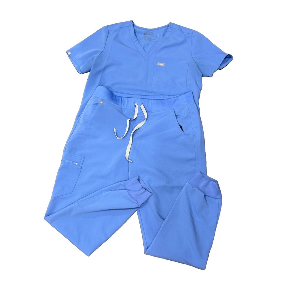 FIGS Technical Collection Womens Medium Blue Scrub Set Zamora Jogger W18SW2005